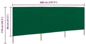 Parawan 3-skrzydłowy z tkaniny, 400x80 cm, zielony