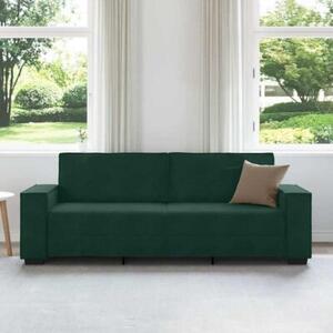 Sofa 3-osobowa, ciemnozielony, 220x78x84 cm, obita aksamitem