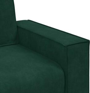 Sofa 3-osobowa, ciemnozielony, 220x78x84 cm, obita aksamitem