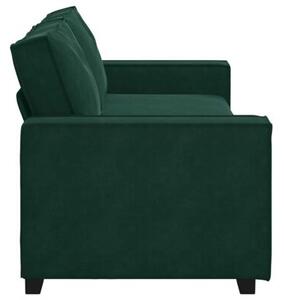 Sofa 3-osobowa, ciemnozielony, 220x78x84 cm, obita aksamitem