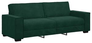 Sofa 3-osobowa, ciemnozielony, 220x78x84 cm, obita aksamitem