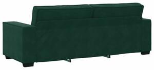 Sofa 3-osobowa, ciemnozielony, 220x78x84 cm, obita aksamitem