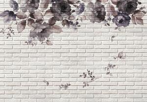 Fototapeta - Ściana z bukietem kwiatów (196x136 cm)