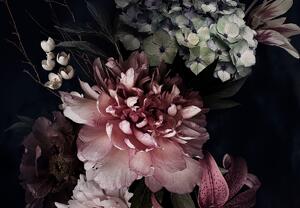 Fototapeta - Kwiaty na czarnym tle (196x136 cm)