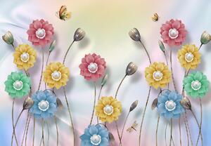 Fototapeta - Kolorowe kwiaty (196x136 cm)