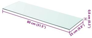 Szklany, bezbarwny panel, 80x25 cm