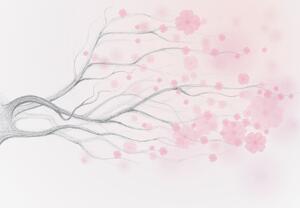 Fototapeta - Drzewo w różowe kwiaty (196x136 cm)