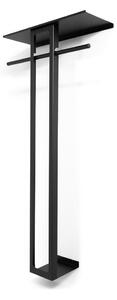 Czarny stalowy wieszak ścienny z półką 70 cm Luno Large – Spinder Design
