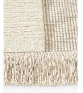 Ręcznie tkany dywan z wypukłą strukturą i frędzlami Laine