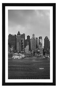 Plakat z passe-partout wyjątkowy Nowy Jork w czerni i bieli