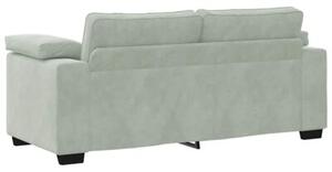 Sofa dwuosobowa jasnoszara 140 cm aksamit