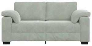 Sofa dwuosobowa jasnoszara 140 cm aksamit