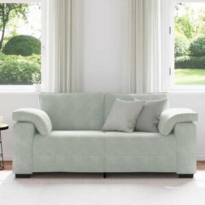 Sofa dwuosobowa jasnoszara 140 cm aksamit