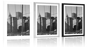Plakat z passe-partout Manhattan w czerni i bieli