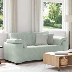 Sofa dwuosobowa jasnoszara 140 cm aksamit