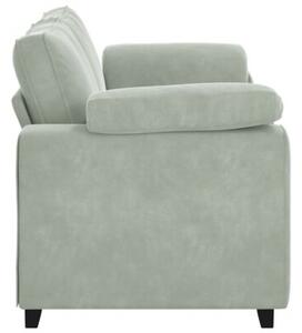 Sofa dwuosobowa jasnoszara 140 cm aksamit