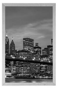 Plakat czarno-biały most na Brooklynie