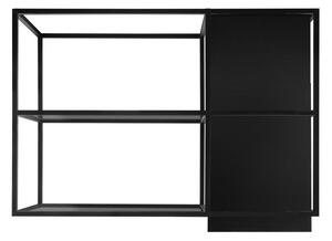 Okap wyspowy Quadro Cage Asymmetric Glass Black Matt 120 cm