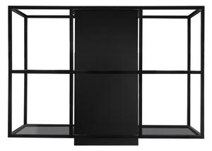Okap wyspowy Quadro Cage Central Glass Black Matt 120 cm