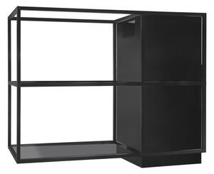 Okap wyspowy Quadro Cage Asymmetric Glass Black Matt 120 cm