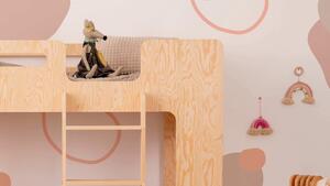 MebleMWM Drewniane łóżko piętrowe dla dzieci MIMI 80 P / NATURAL EKO