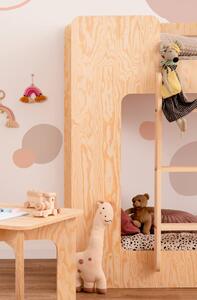 MebleMWM Drewniane łóżko piętrowe dla dzieci MIMI 80 P / NATURAL EKO