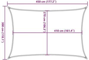 Żagiel przeciwsłoneczny, 160 g/m², beżowy, 3x4,5 m, hdpe