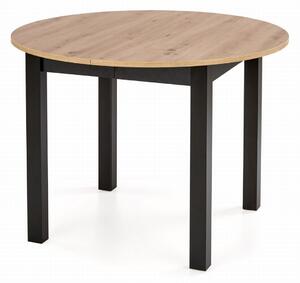 ST44M 102x102-142cm stół okrągły rozkładany dąb artisan nogi czarne