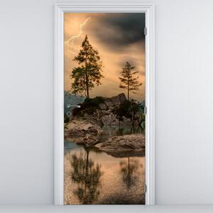 Fototapeta na drzwi - Jezioro w górach (95x205cm)