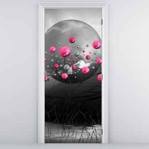 Fototapeta na drzwi - Różowa abstrakcyjna kula (95x205cm)
