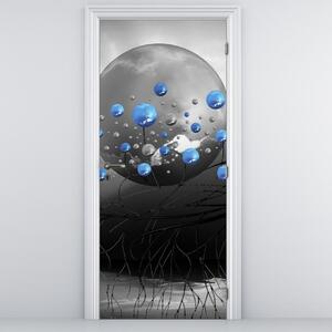 Fototapeta na drzwi - Niebieska abstrakcyjna kula (95x205cm)