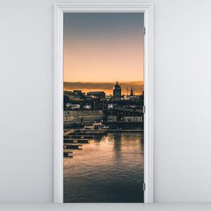 Fototapeta na drzwi - Miasto portowe (95x205cm)