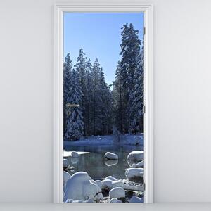 Fototapeta na drzwi - Śnieżny las (95x205cm)