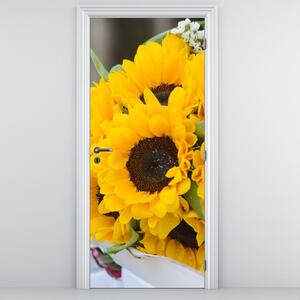 Fototapeta na drzwi - Bukiet ślubny ze słoneczników (95x205cm)