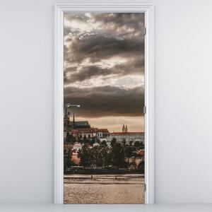 Fototapeta na drzwiach - Pochmurna Praga (95x205cm)