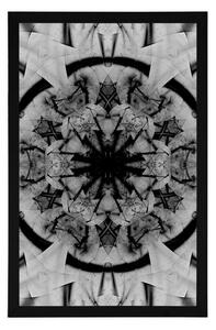 Plakat Abstrakcja mandali w czerni i bieli