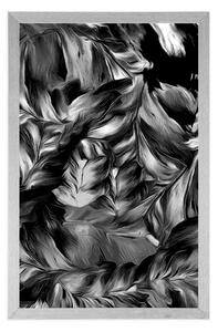Plakat retro pociągnięcia kwiatów w czarno-białym wzornictwie