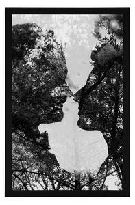 Plakat obraz miłości w czerni i bieli