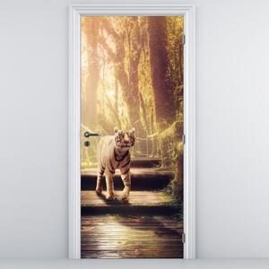 Fototapeta na drzwi - Tygrys w dżungli (95x205cm)