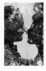Plakat obraz miłości w czerni i bieli