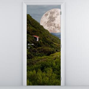 Tapeta na drzwi - Krajobraz z księżycem (95x205cm)
