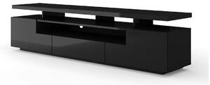 Czarna szafka RTV 195 cm z szufladą połysk