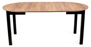 ST44S 102-182cm stół okrągły rozkładany dąb craft nogi czarne