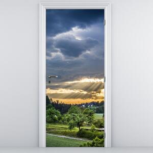 Fototapeta na drzwi - Krajobraz z promieniami (95x205cm)