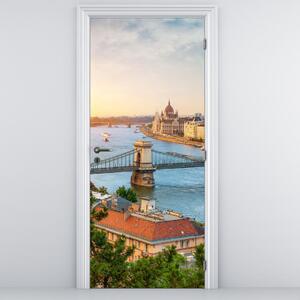 Fototapeta na drzwi - Miasto Budapeszt z rzeką (95x205cm)