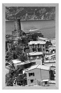 Plakat czarno-białe wybrzeże Włoch