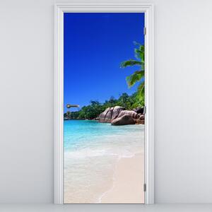 Fototapeta na drzwi - Plaża na wyspie Praslin (95x205cm)