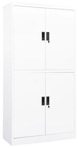 Biała minimalistyczna szafa biurowa na klucz - Vikta
