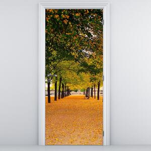 Fototapeta na drzwi - Aleja jesiennych drzew (95x205cm)