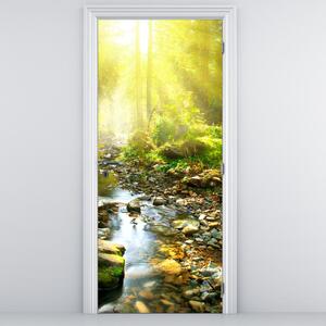 Fototapeta na drzwi - Rzeka w zielonym lesie (95x205cm)